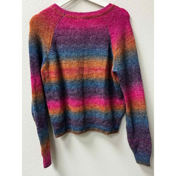 BB DAKOTA STEVE MADDEN Multicolor Stripe Raglan Sweater Size L - Picture 3 of 9